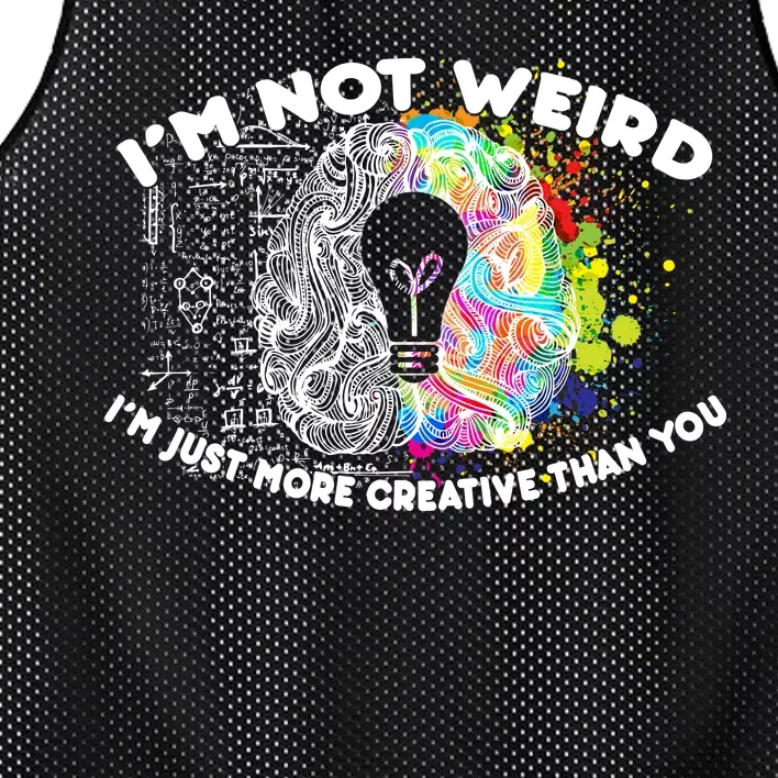 I'm Not Weird I'm Just More Creative Than You Mesh Reversible Basketball Jersey Tank