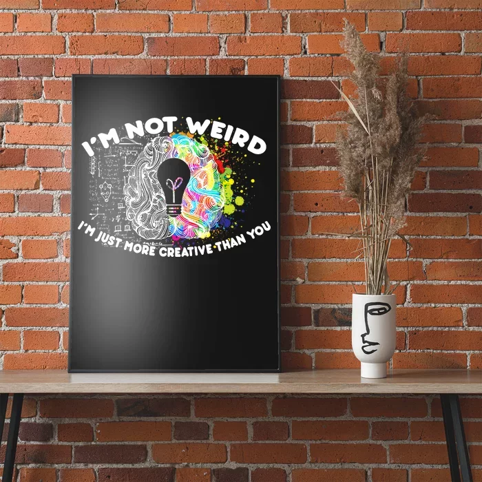 I'm Not Weird I'm Just More Creative Than You Poster