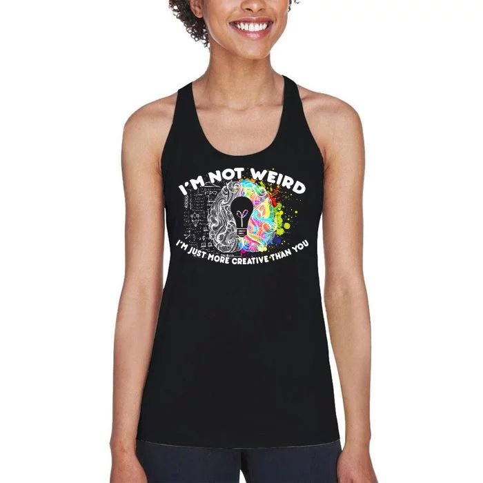 I'm Not Weird I'm Just More Creative Than You Women's Racerback Tank