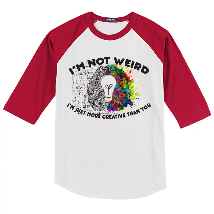 I'm Not Weird I'm Just More Creative Than You Kids Colorblock Raglan Jersey