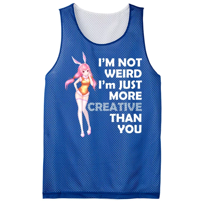 I'm Not Weird I'm Just More Creative Than You Anime Girl Mesh Reversible Basketball Jersey Tank