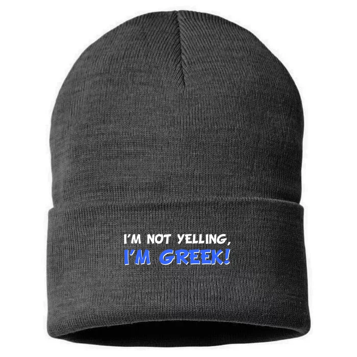 I'm Not Yelling, I'm Greek! Sustainable Knit Beanie