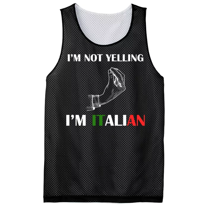 I'm Not Yelling I'm Italian Mesh Reversible Basketball Jersey Tank