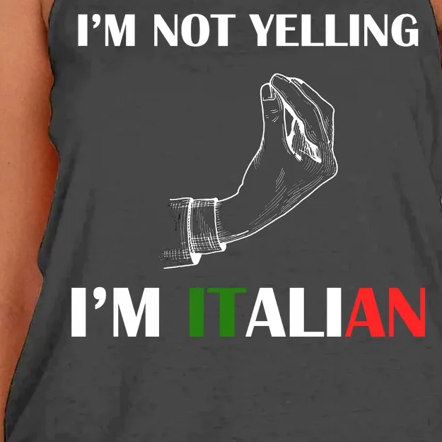 I'm Not Yelling I'm Italian Women's Knotted Racerback Tank