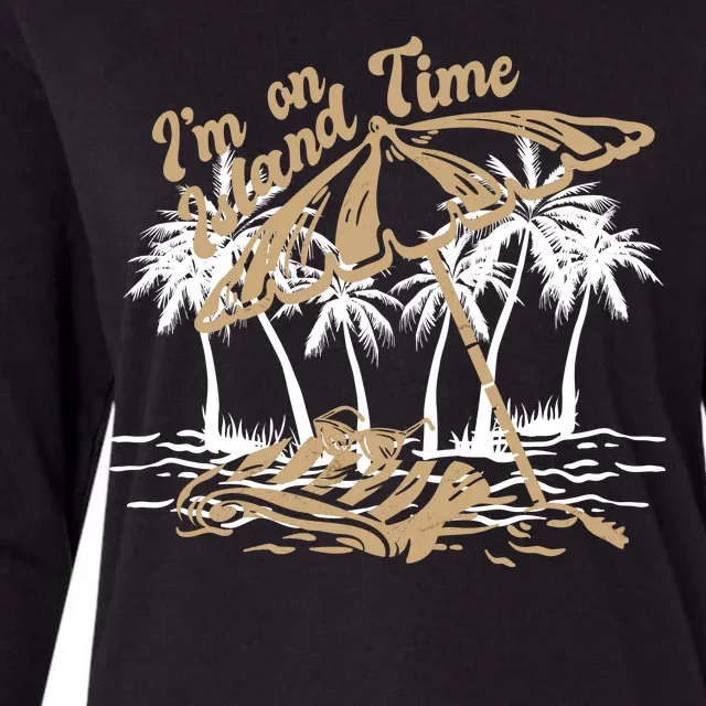 I'm On Island Time Womens Cotton Relaxed Long Sleeve T-Shirt