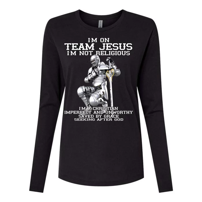 I'm On Team Jesus Womens Cotton Relaxed Long Sleeve T-Shirt