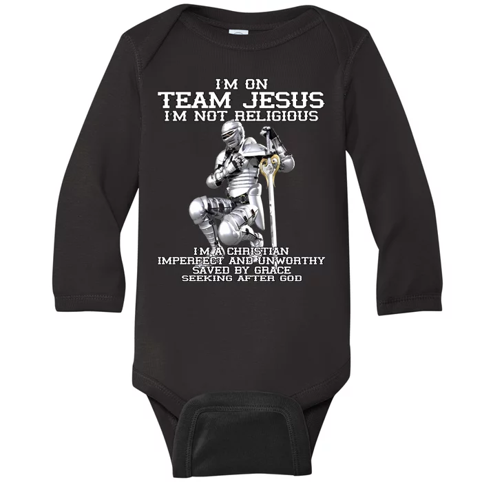 I'm On Team Jesus Baby Long Sleeve Bodysuit