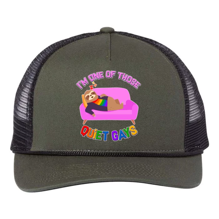 I'm One Of Those Quiet Gays Sloth Retro Rope Trucker Hat Cap