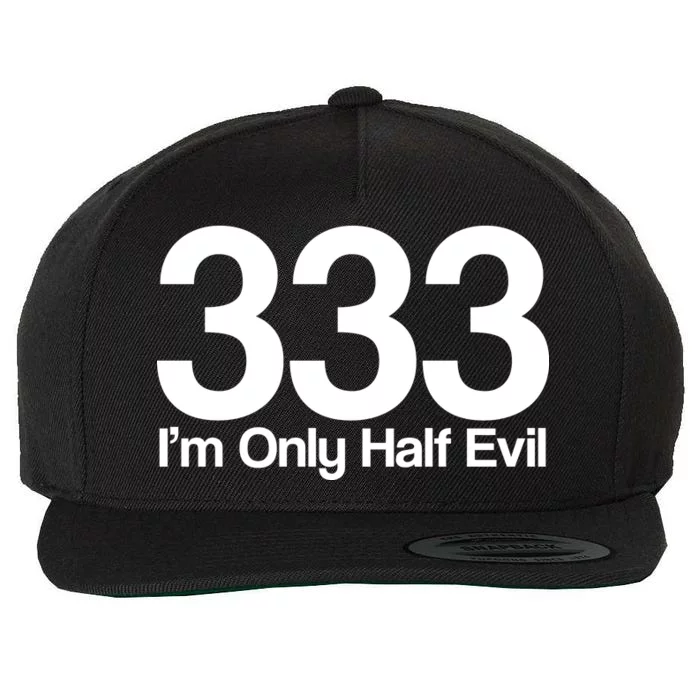 I'm Only Half Evil Wool Snapback Cap