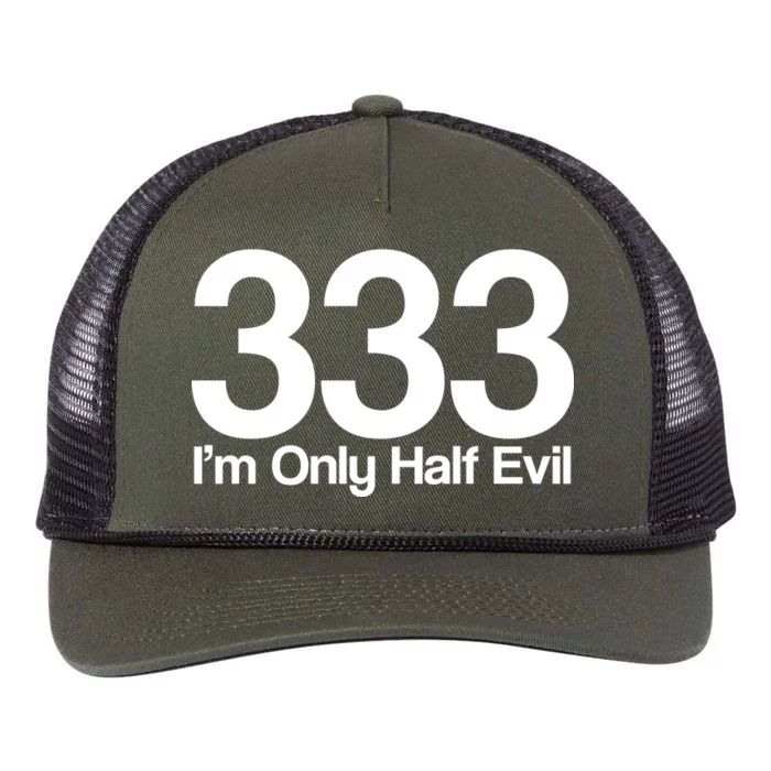 I'm Only Half Evil Retro Rope Trucker Hat Cap