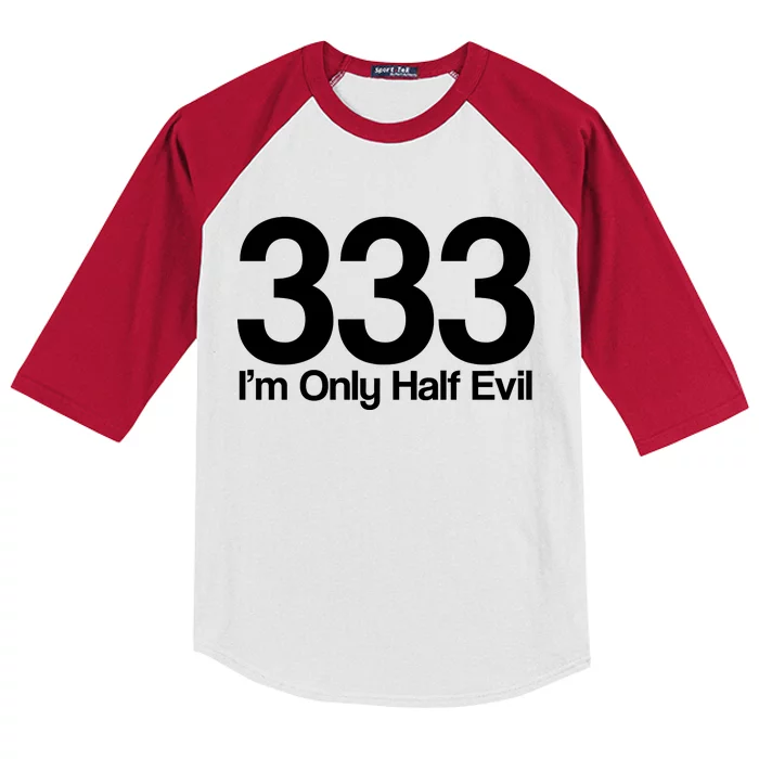 I'm Only Half Evil Kids Colorblock Raglan Jersey