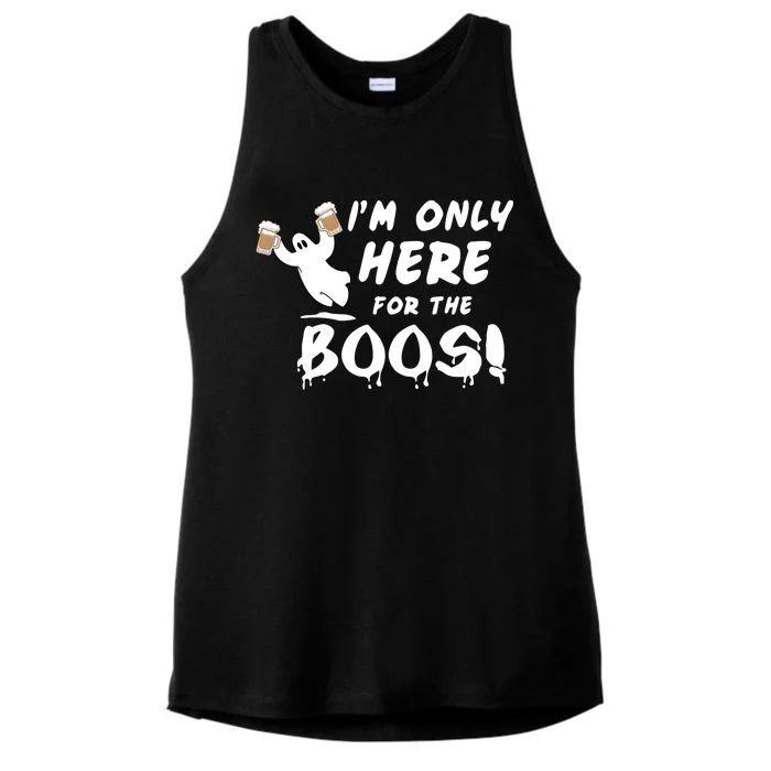 I'm Only here For The Boos! Ghost Ladies Tri-Blend Wicking Tank