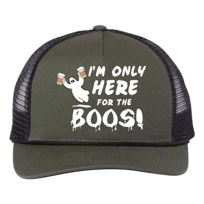 I'm Only here For The Boos! Ghost Retro Rope Trucker Hat Cap