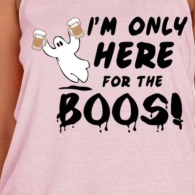 I'm Only here For The Boos! Ghost Women's Knotted Racerback Tank