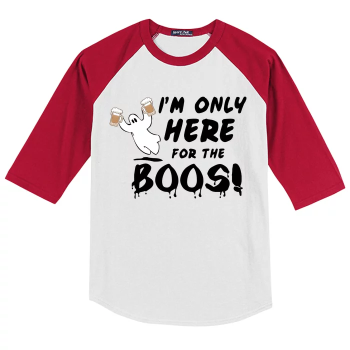 I'm Only here For The Boos! Ghost Kids Colorblock Raglan Jersey