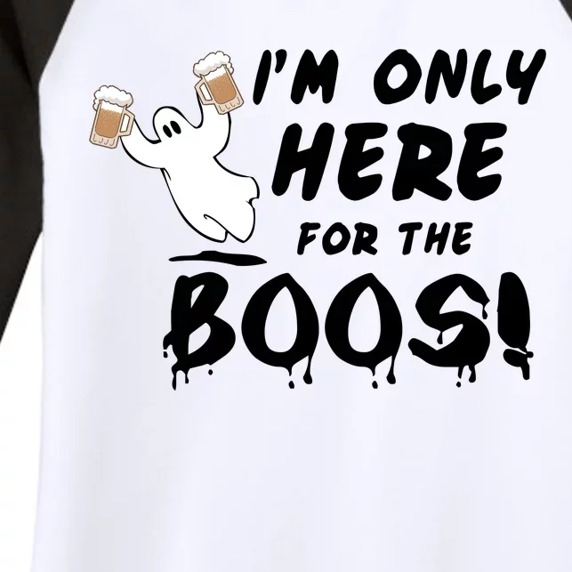 I'm Only here For The Boos! Ghost Women's Tri-Blend 3/4-Sleeve Raglan Shirt