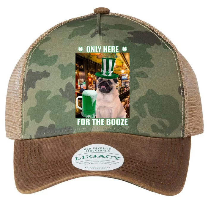 I'm Only Here for the Booze Beer Pug St. Patrick's Day Legacy Tie Dye Trucker Hat