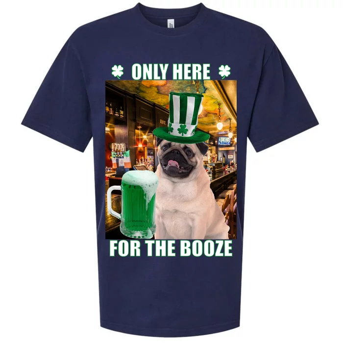 I'm Only Here for the Booze Beer Pug St. Patrick's Day Sueded Cloud Jersey T-Shirt