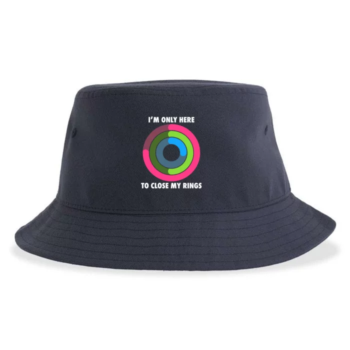 I'm Only Here To Close My Rings Sustainable Bucket Hat