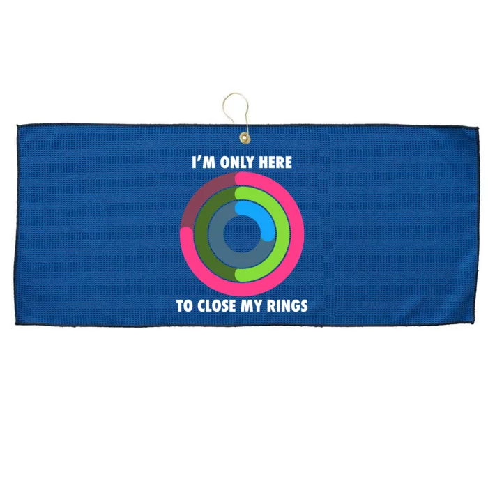 I'm Only Here To Close My Rings Large Microfiber Waffle Golf Towel