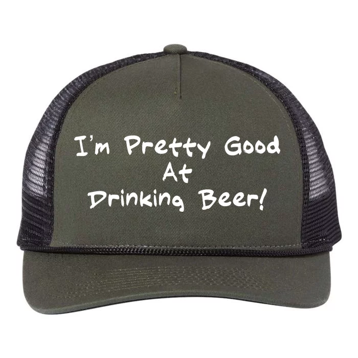 I'm Pretty Good At Drinking Beer Retro Rope Trucker Hat Cap