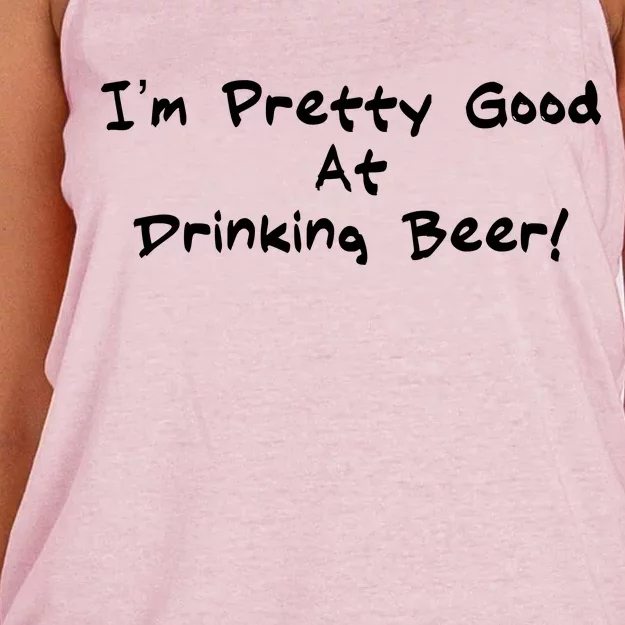 I'm Pretty Good At Drinking Beer Women's Knotted Racerback Tank