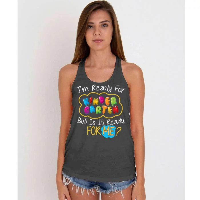 I'm Ready Kids First Day Of Kindergarten Women's Knotted Racerback Tank