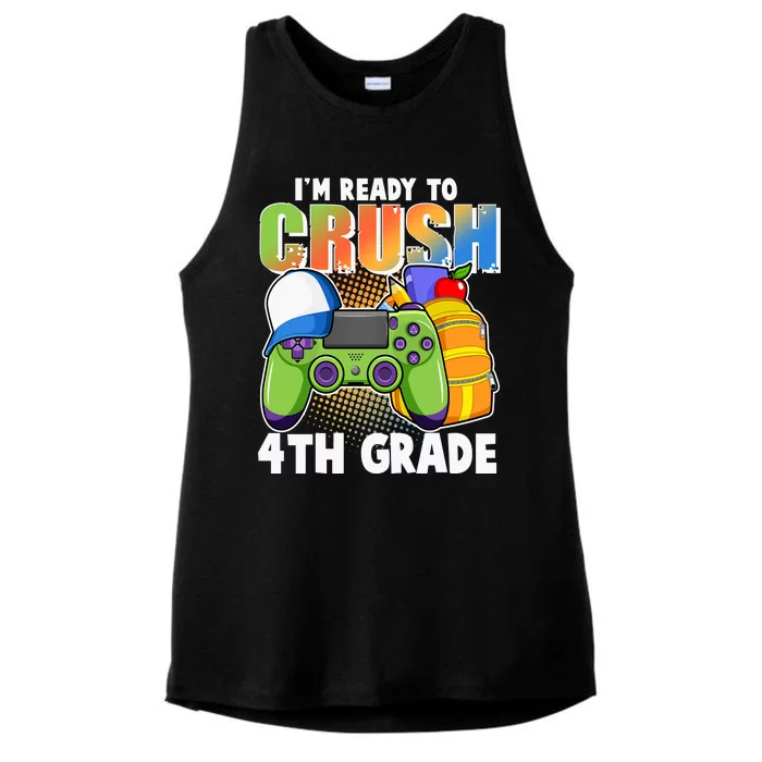 I'm Ready To Crush 4th Grade Video Gamer Ladies Tri-Blend Wicking Tank