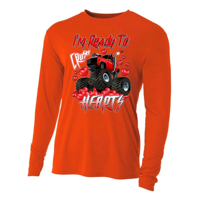 I'm Ready To Crush Hearts Monster Truck Valentine's Day Cooling Performance Long Sleeve Crew