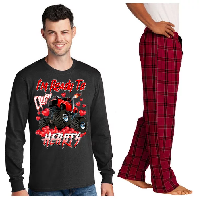 I'm Ready To Crush Hearts Monster Truck Valentine's Day Long Sleeve Pajama Set