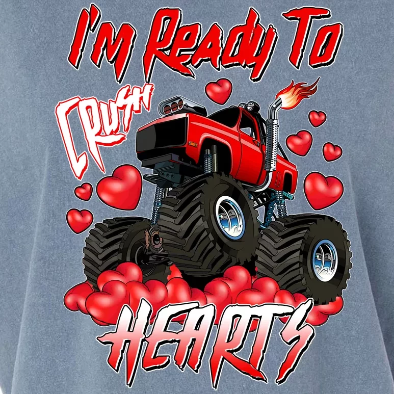 I'm Ready To Crush Hearts Monster Truck Valentine's Day Garment-Dyed Women's Muscle Tee