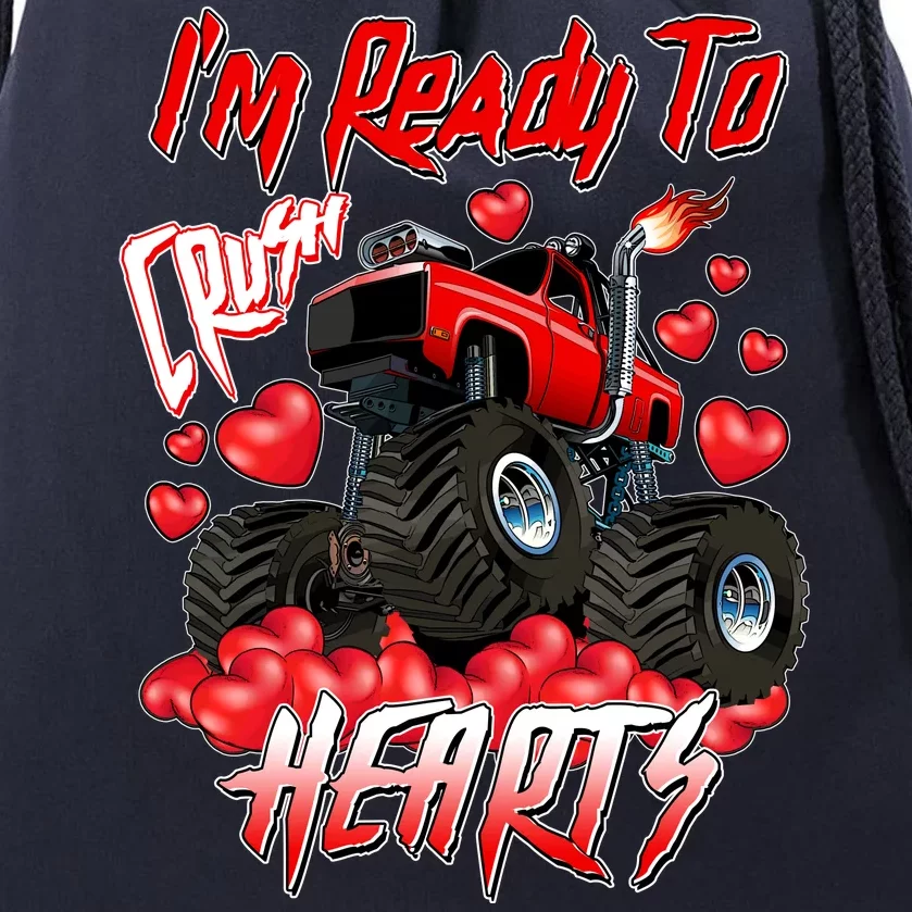 I'm Ready To Crush Hearts Monster Truck Valentine's Day Drawstring Bag