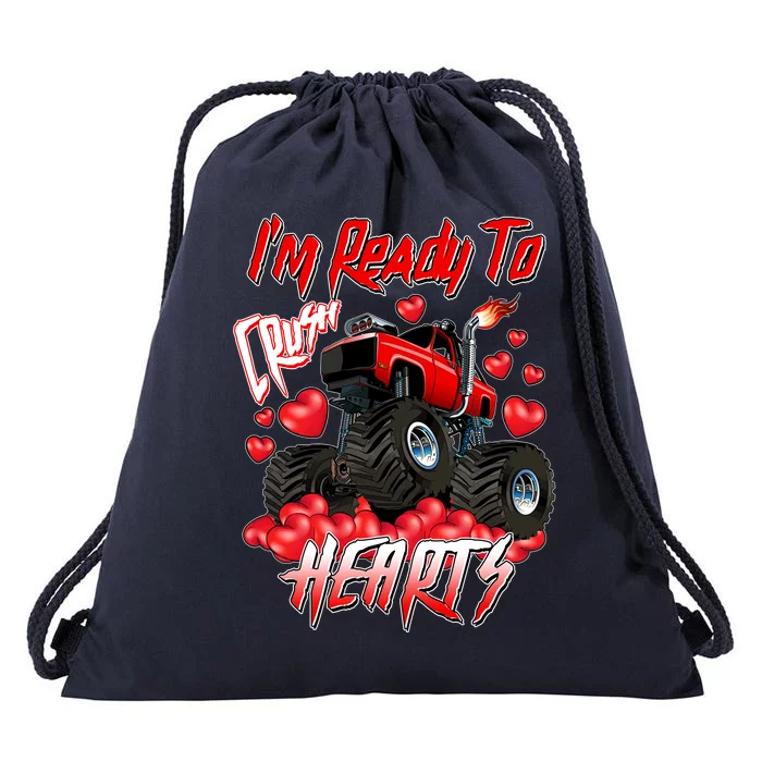 I'm Ready To Crush Hearts Monster Truck Valentine's Day Drawstring Bag