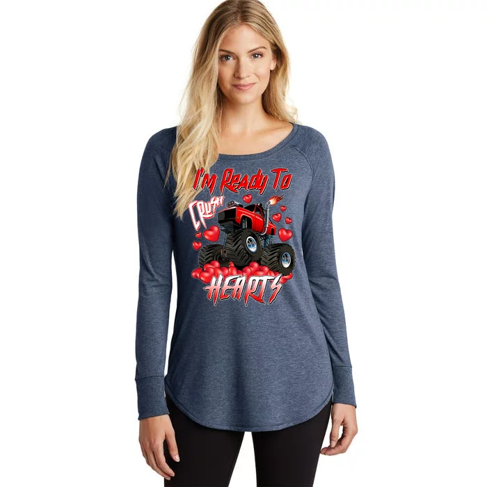 I'm Ready To Crush Hearts Monster Truck Valentine's Day Women's Perfect Tri Tunic Long Sleeve Shirt