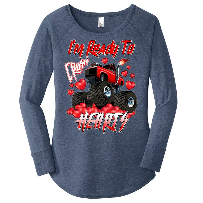 I'm Ready To Crush Hearts Monster Truck Valentine's Day Women's Perfect Tri Tunic Long Sleeve Shirt