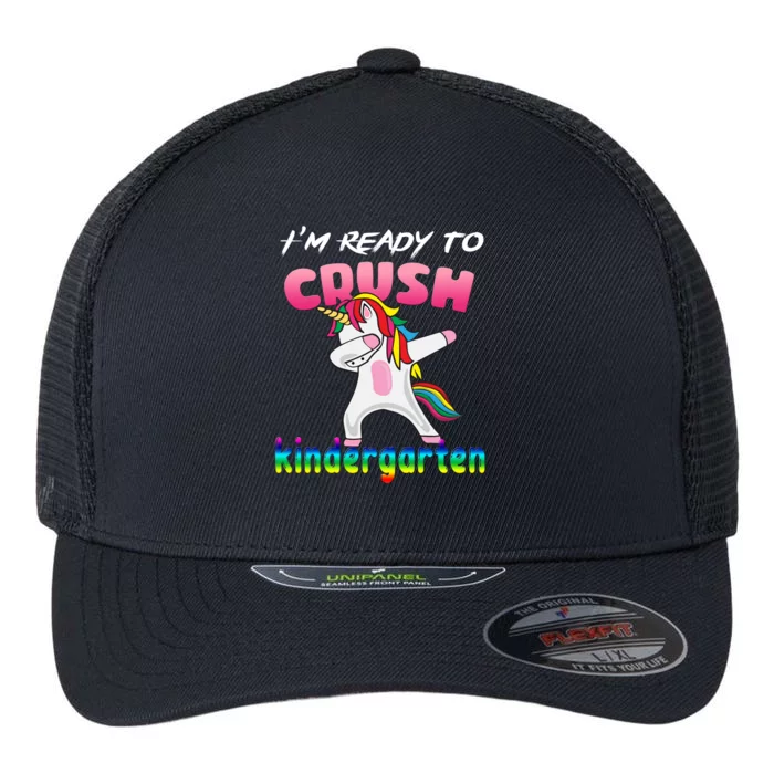 I'm Ready To Crush Kindergarten Cute Unicorn Dab Flexfit Unipanel Trucker Cap