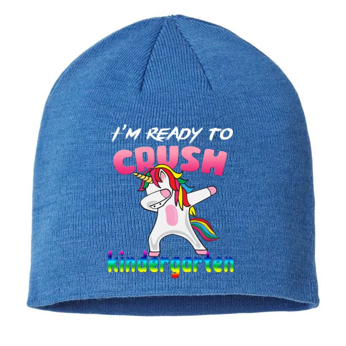 I'm Ready To Crush Kindergarten Cute Unicorn Dab 8 1/2in Sustainable Knit Beanie