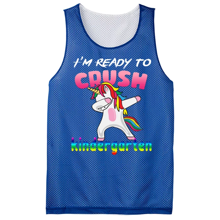 I'm Ready To Crush Kindergarten Cute Unicorn Dab Mesh Reversible Basketball Jersey Tank