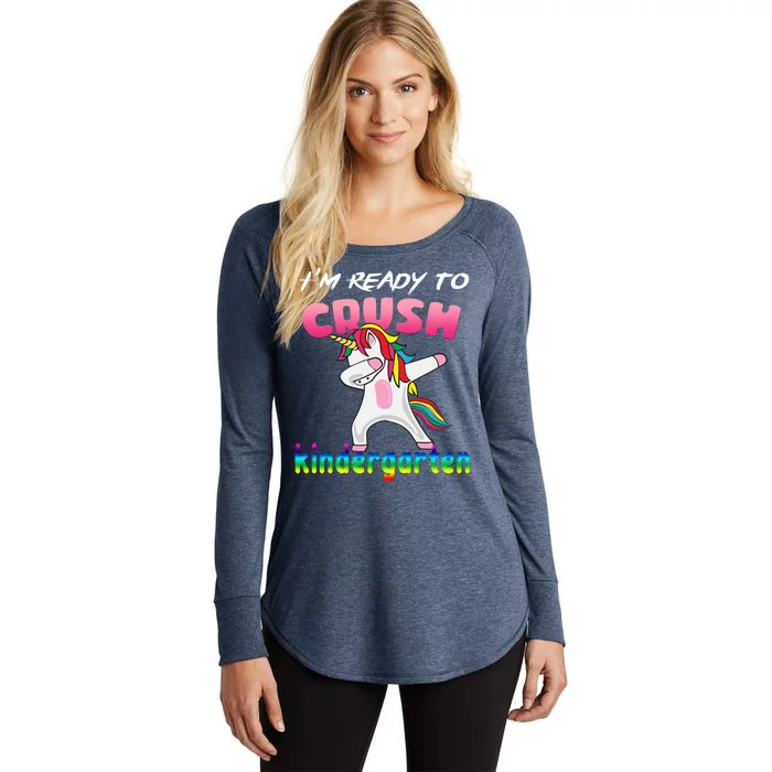 I'm Ready To Crush Kindergarten Cute Unicorn Dab Women's Perfect Tri Tunic Long Sleeve Shirt