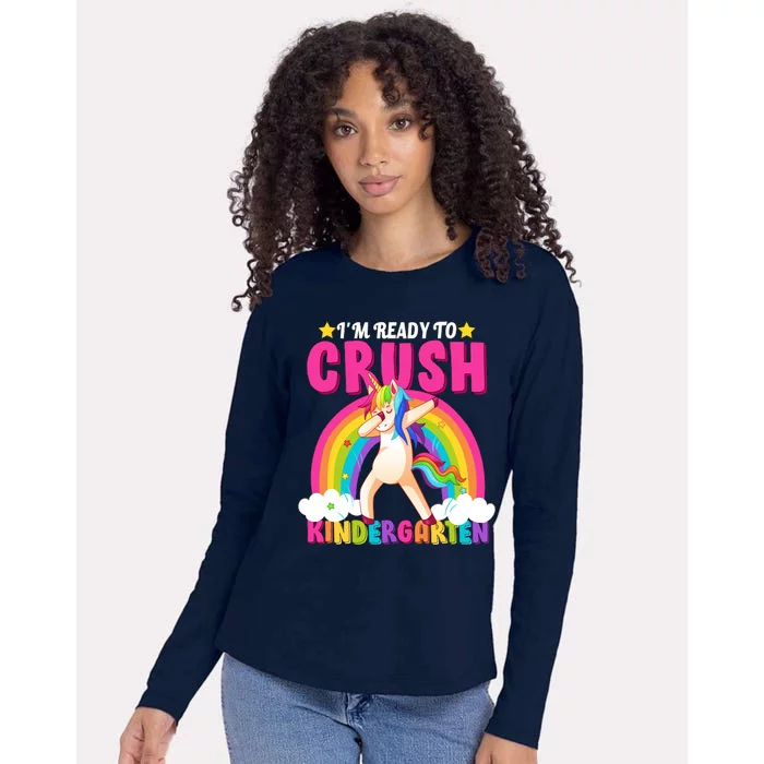 I'm Ready To Crush Kindergarten Unicorn Rainbow Womens Cotton Relaxed Long Sleeve T-Shirt