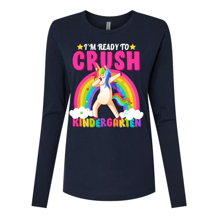 I'm Ready To Crush Kindergarten Unicorn Rainbow Womens Cotton Relaxed Long Sleeve T-Shirt