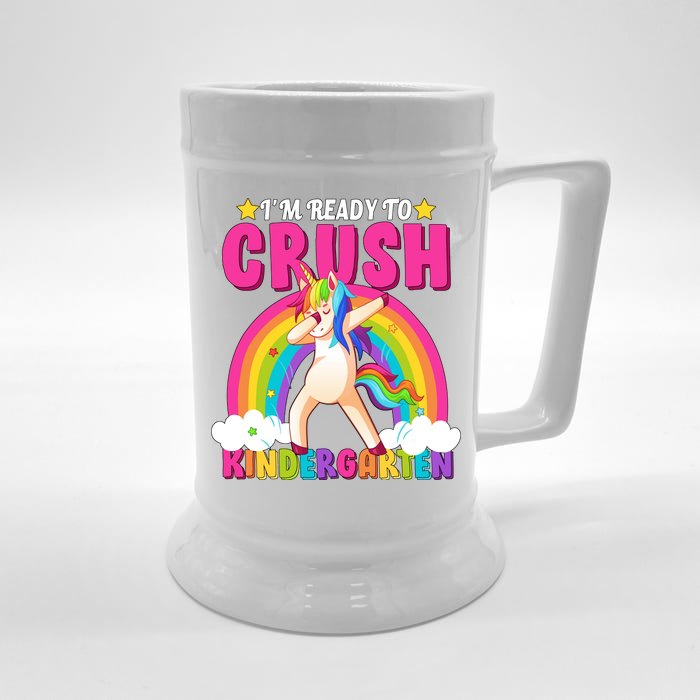 I'm Ready To Crush Kindergarten Unicorn Rainbow Front & Back Beer Stein