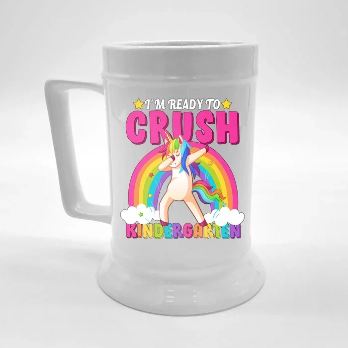 I'm Ready To Crush Kindergarten Unicorn Rainbow Front & Back Beer Stein