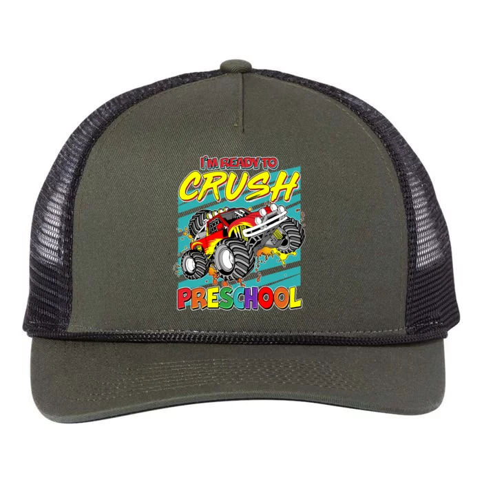 I'm Ready To Crush Preschool Monster Truck Madness Retro Rope Trucker Hat Cap