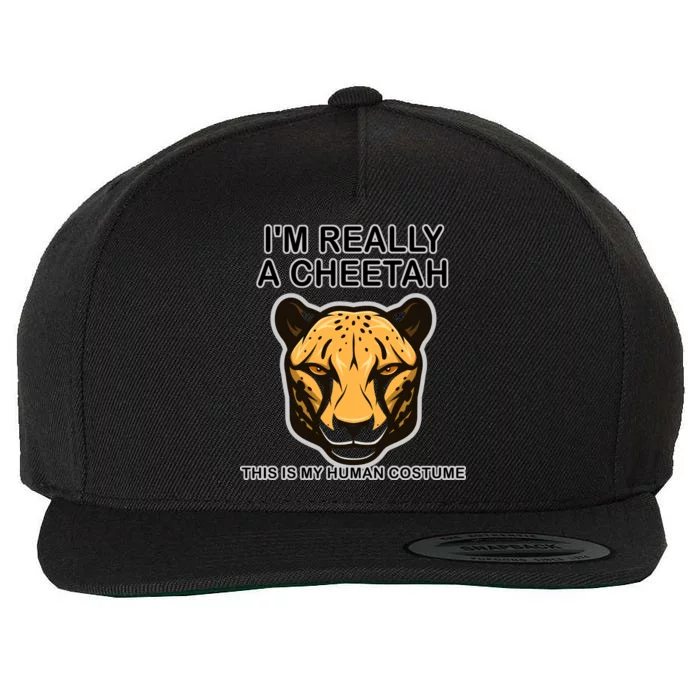 I'm Really A Cheetah Human Costume Wool Snapback Cap