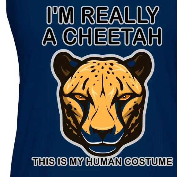 I'm Really A Cheetah Human Costume Ladies Essential Flowy Tank