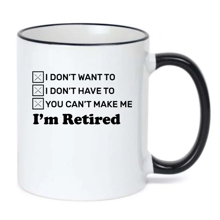 I'm Retired Black Color Changing Mug