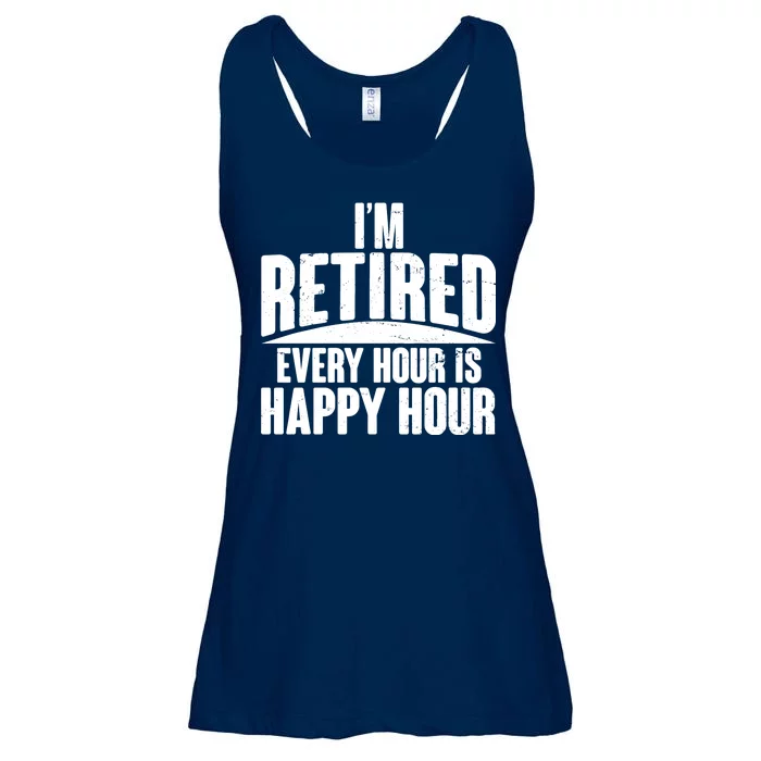 I'm Retired Every Hour is Happy Hour Ladies Essential Flowy Tank