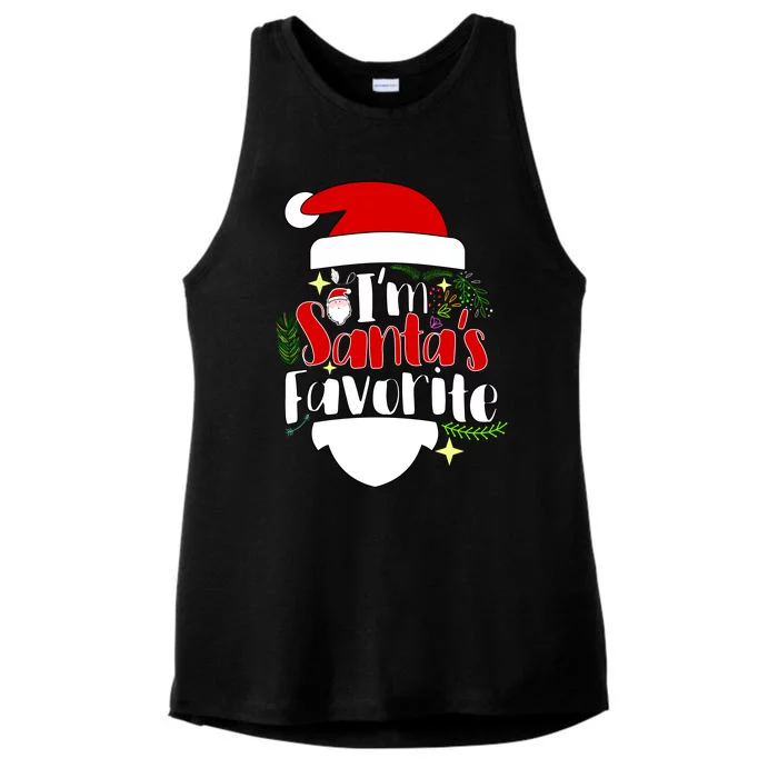 I'm Santa's Favorite Christmas Ladies Tri-Blend Wicking Tank