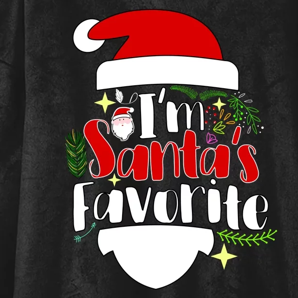 I'm Santa's Favorite Christmas Hooded Wearable Blanket